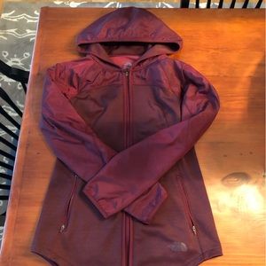 North Face Maroon Burgundy Jacket Zip Up Fleece - Small